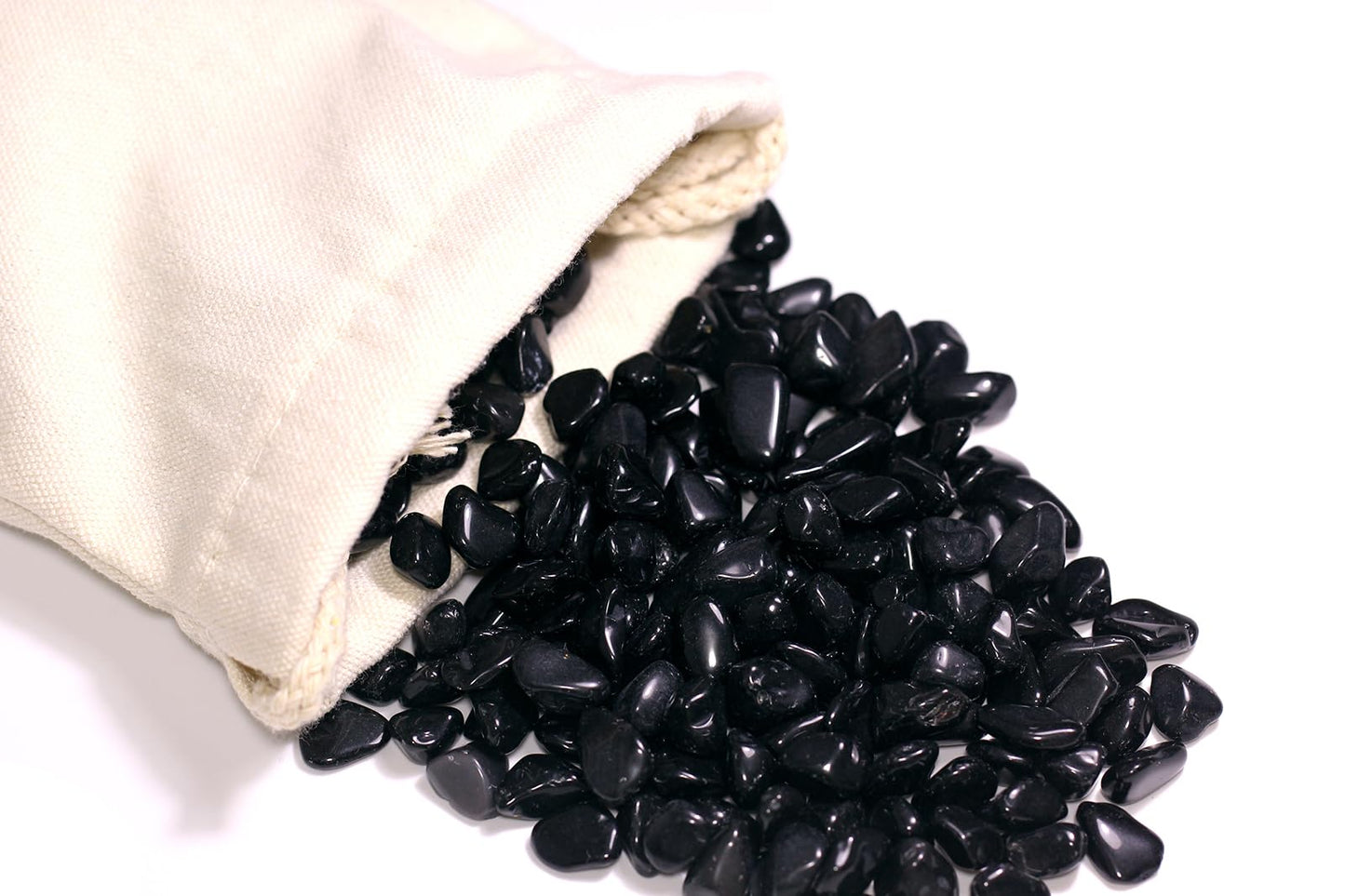 ZenQ 1 lb Black Obsidian Tumbled Stone Chips Crushed Natural Crystal Quartz Pieces