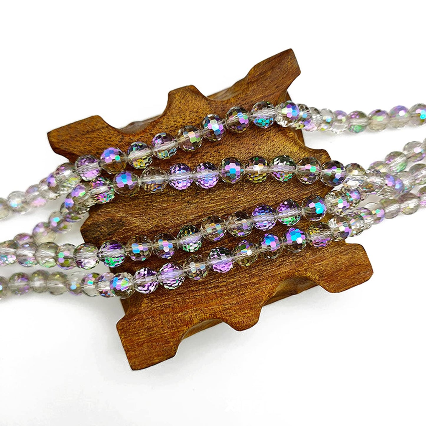 Dowarm 100PCS 8MM Crystal Glass Beads for Jewelry Making, Faceted Crystal Beads for Crafts Bracelet Wind Chimes Suncatcher, #5003 Rondelle Spacer Beads, Loose Gemstones, Purple Colorized