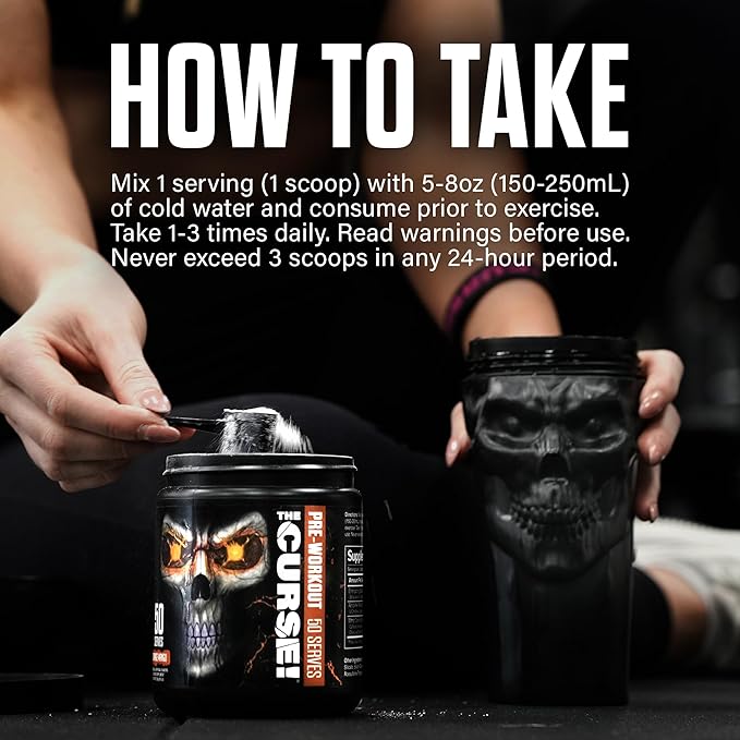 JNX SPORTS The Curse! Pre Workout Powder for Men & Women, Caffeine, Beta-Alanine, Creatine, L-Citrulline, 50 Servings, Watermelon Flavor ??Boost Energy, Strength & Focus