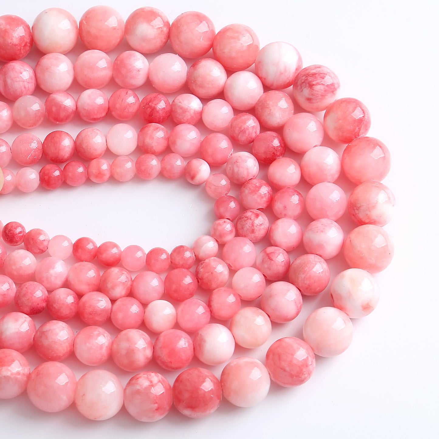 6MM 60PCS Pink Persian Jade Spacer Loose Beads for Jewelry Making DIY Bracelet Necklace