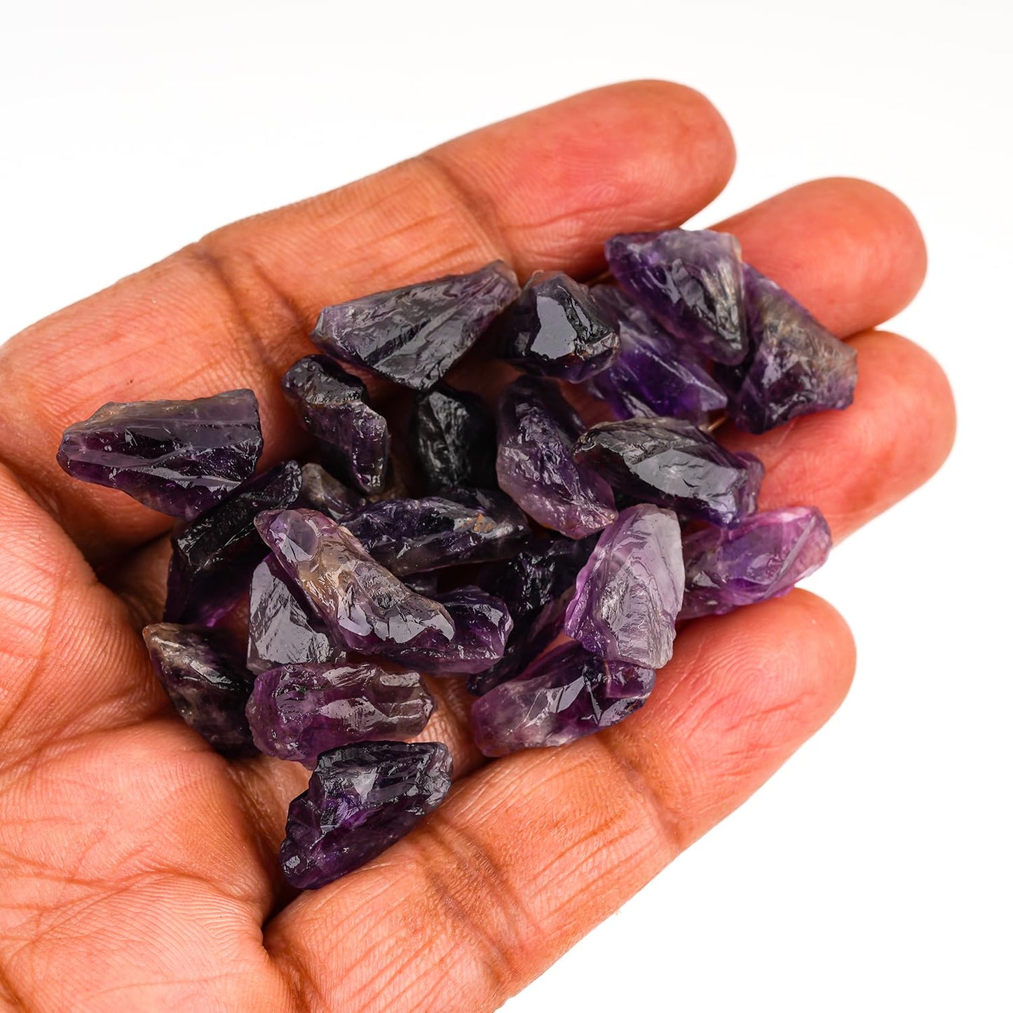 ColouredRocks 100 carats Chevron Amethyst Crystals, Raw Stones, Rough Gemstones, Jewelry Making Supply, Cabbing, Polishing, Cutting, DIY, Crafts (24-25pcs) (10-15mm)