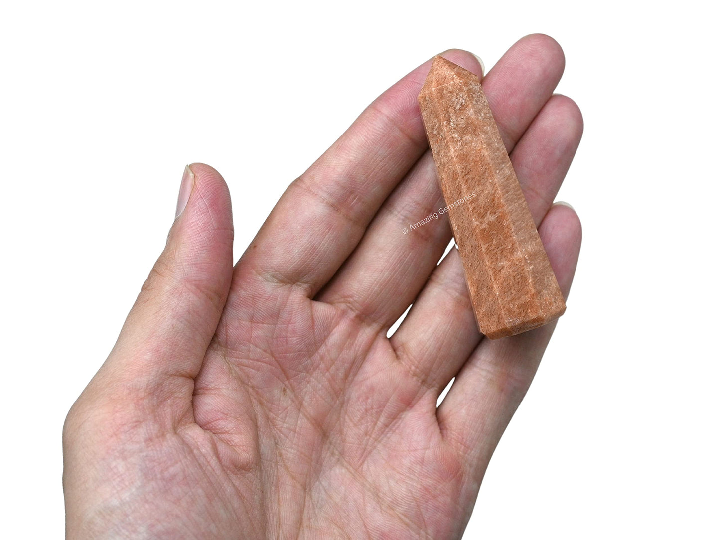 Amazing Gemstone Peach Moonstone Crystal Towers - Natural Healing Crystal Point Obelisk for Reiki Healing and Crystal Grid (2" to 3" INCH)