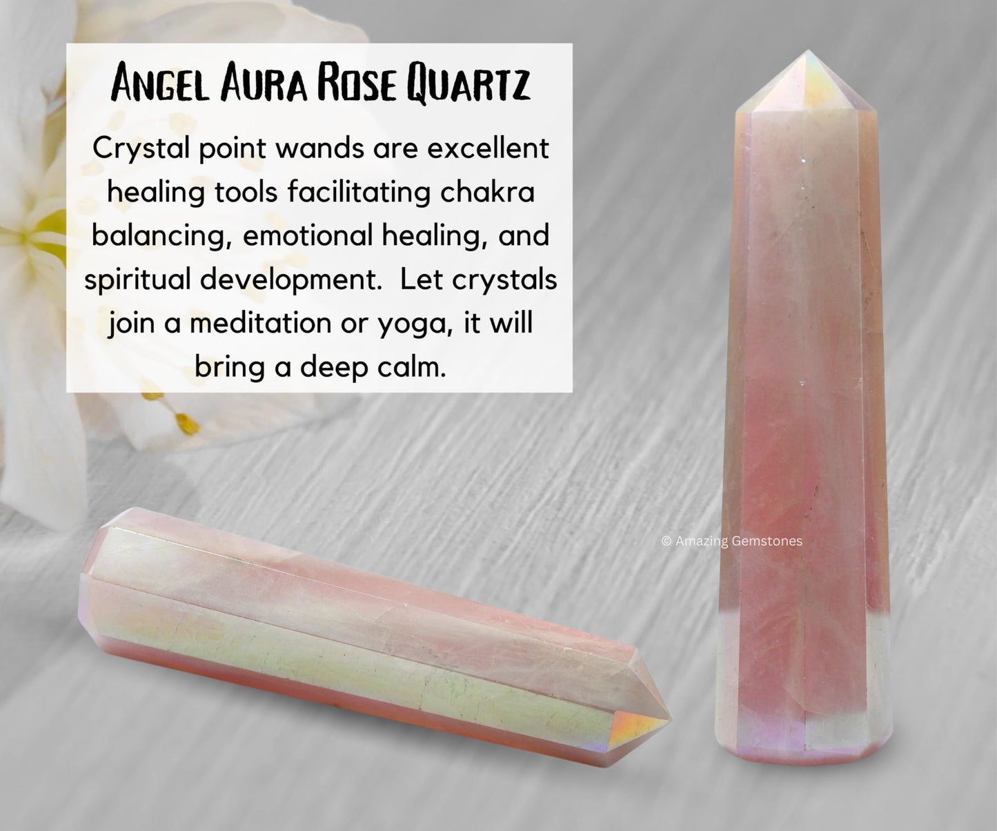 Amazing Gemstone Angel Aura Rose Quartz Crystal Towers ~ Natural Healing Crystal Point Obelisk for Reiki Healing and Crystal Grid (3" to 4" INCH)