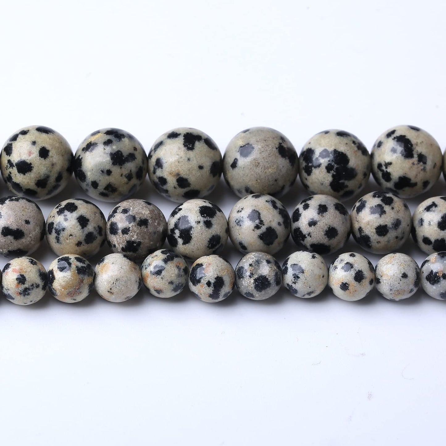 32PCS 12MM Natural Dalmatian Jasper Stone Beads Energy Healing Beads for DIY Jewelry Bracelet Necklace Making for Jewelry Making15Inch