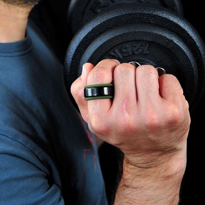 Rinfit Smart Ring Protector - Silicone Ring Enhancer for Active Lifestyle and Gym - StyleFit U.S. Design Patent - Green, Size 6