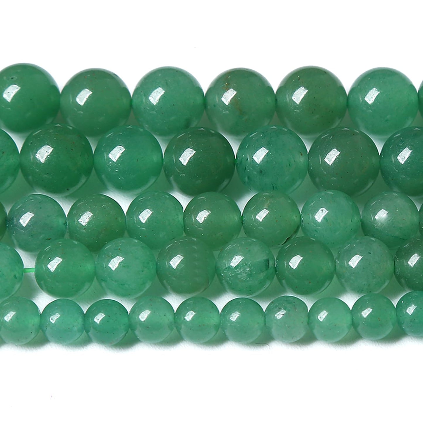 90PCS 8MM Natural Green Aventurine Beads Natural Gemstone Crystal Energy Stone Beads for Jewelry Making DIY Bracelet Necklace 2 Strand 32"