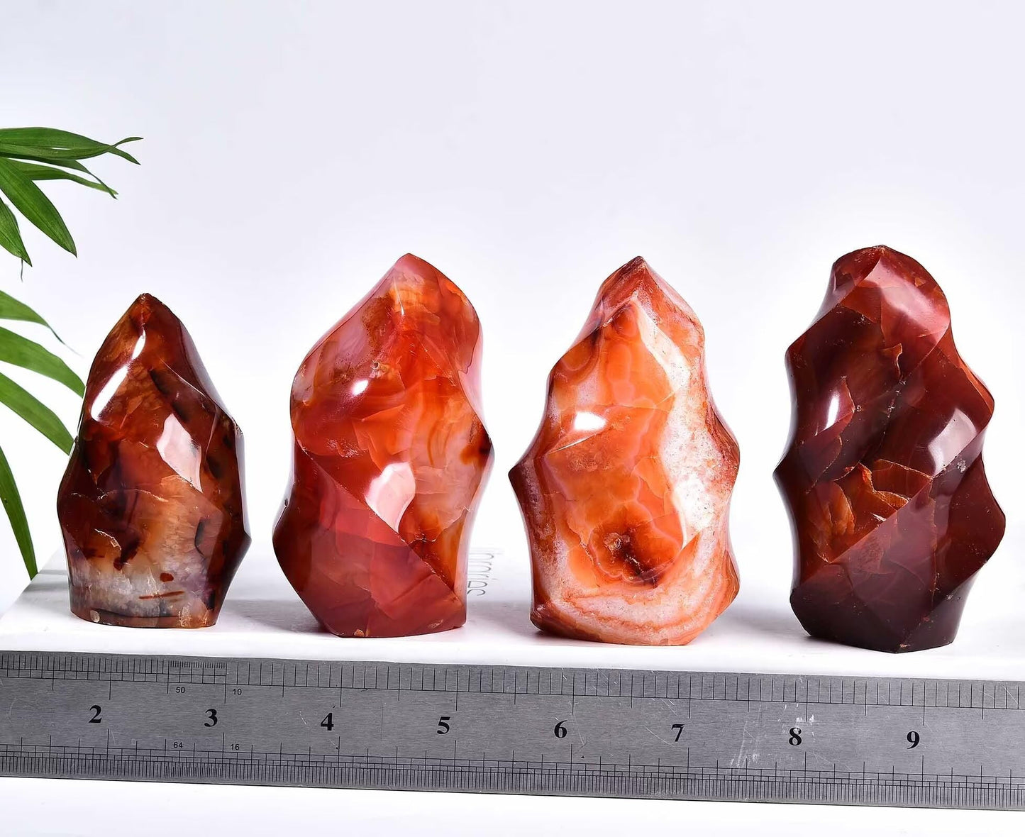 AMOYSTONE Red Agate Flame Shaped Stone Towers Obelisk Natural Healing Crystal Quartz Reiki Energy Decoration Home Office Small 1.0LBS
