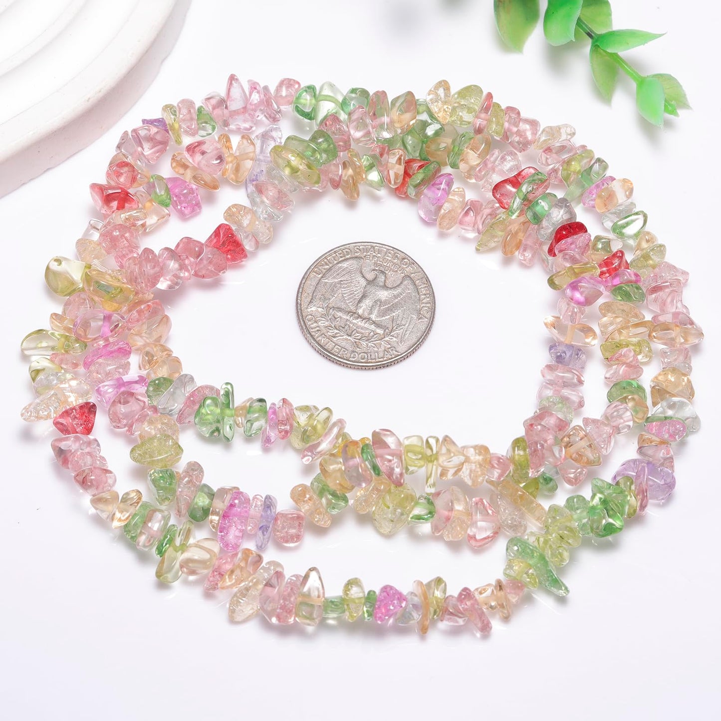 200pcs Multicolor Glass Crystal Chip Beads 5-8mm Irregular Pre-Drilled 30-inch Strand Healing Crystal Bead for DIY Jewelry Making Bracelet Necklace Chakra Crafts
