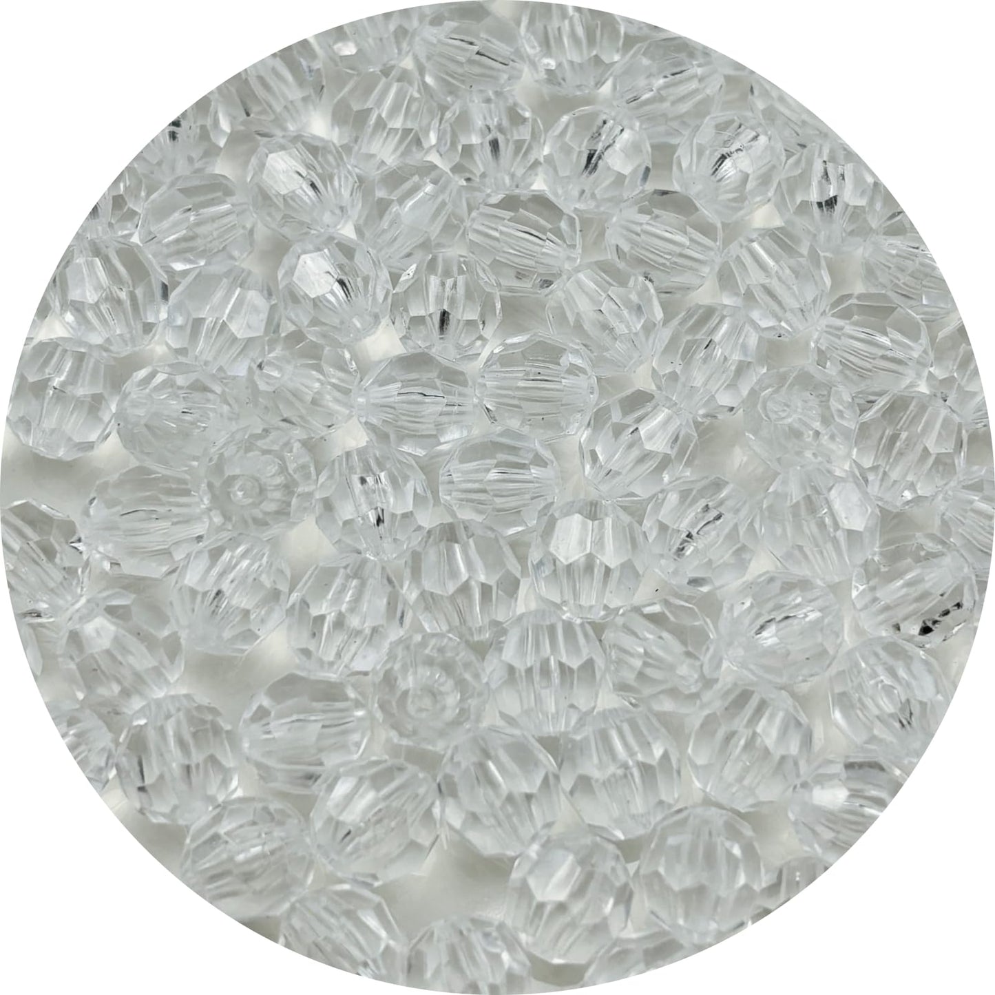YUEXIGO 400pcs 8mm Acrylic Round Faceted Beads for Crafts Faceted Spacer Beads for Sewing Crafts Decoration Necklaces Bracelets Earrings Jewelry Making(Transparent)