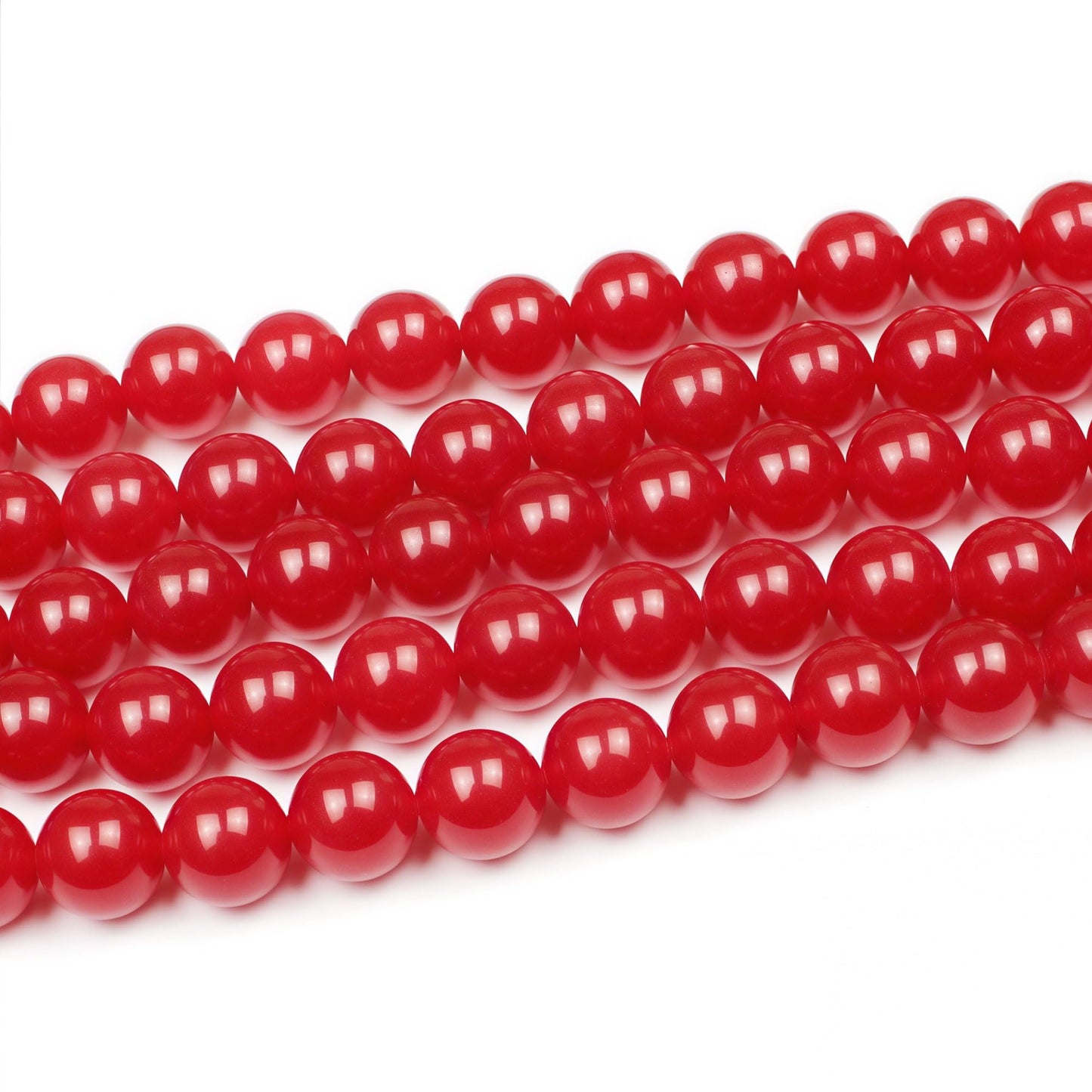 MJDCB Natural Red Jade Round Loose Beads for Jewelry Making DIY Bracelet Necklace (4mm)