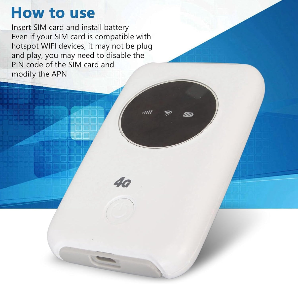 Yoidesu 5G 300Mbps 3200mAh 10 Unlocked SIM Card Slot Portable Router LTE USB Modem, Battery, Up to Devices, for Travel
