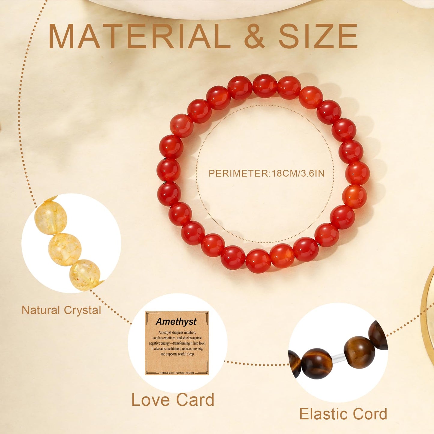 Kenailw Triple Protection Bracelet Gifts for Women, Healing Crystal Beaded Hematite Black Tourmaline Tigers Eye Natural Stone Healing Birthday Christmas Gifts Jewelry for Her Mom Best Friend