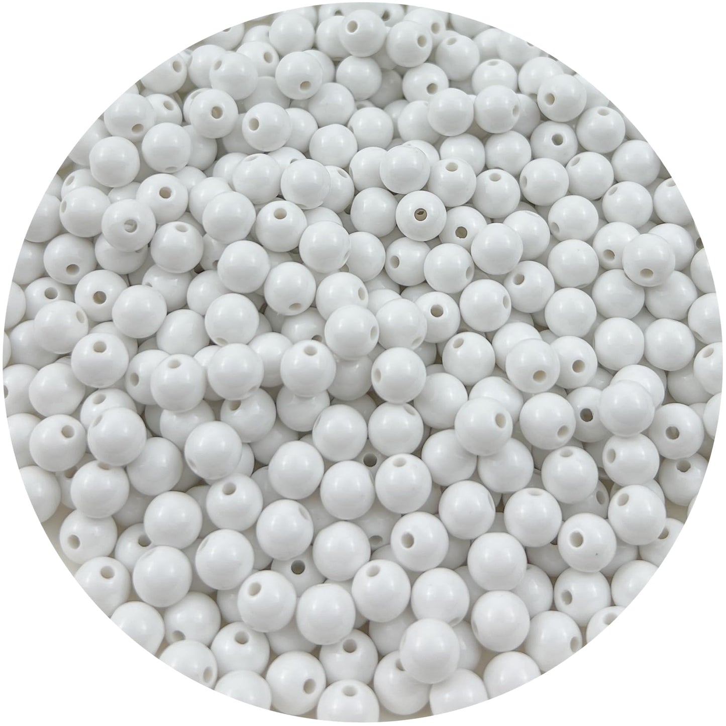 Mulutoo 120Pieces 12MM Acrylic Round Beads Round Acrylic Balls Chunky Beads Smooth Spacer Plastic Pastel Beads Craft Beads for Necklace and Bracelet Making Crafting Supplies(176-white)