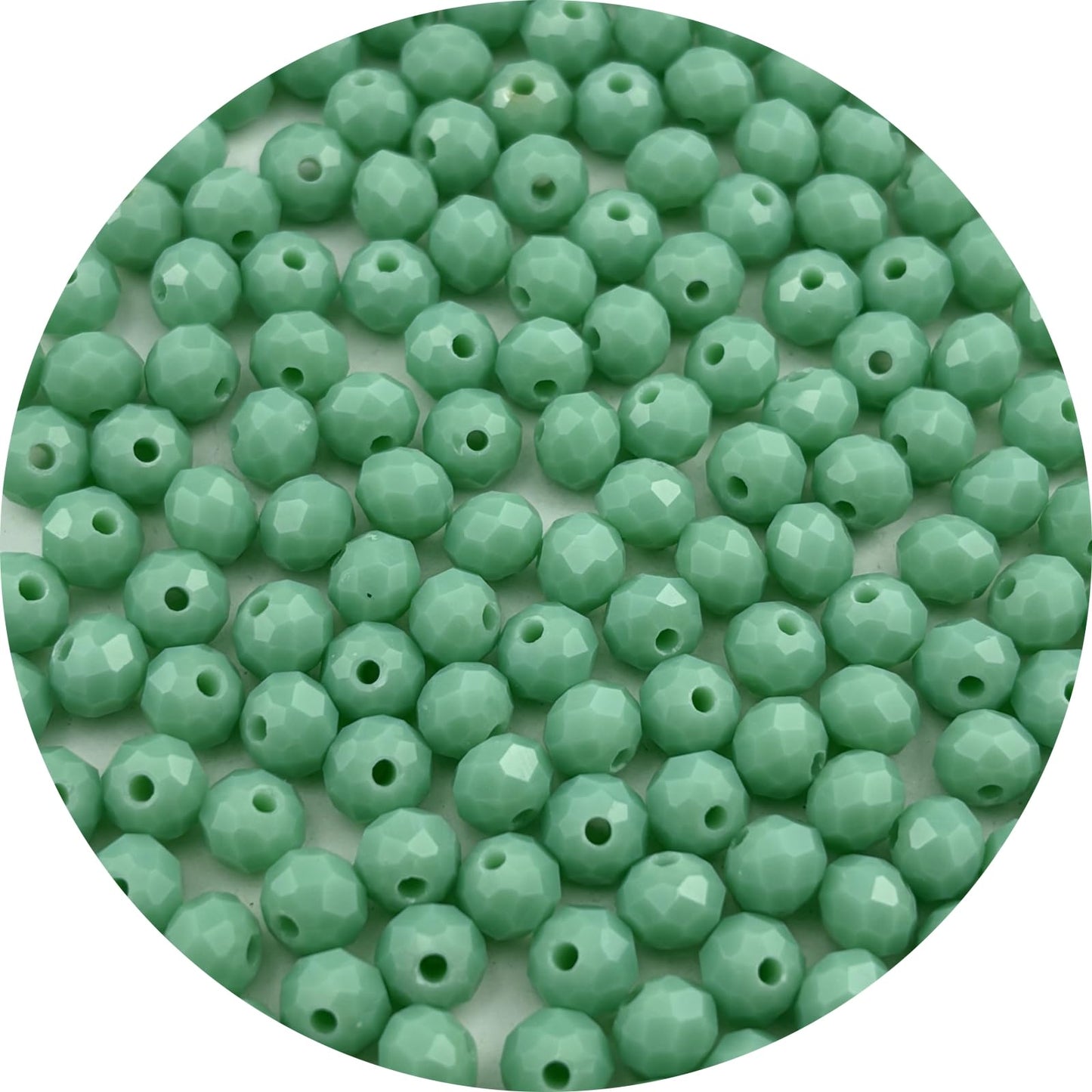 Pinhoollgo 200pcs 6mm Crystal Glass Beads Faceted Rondelle Glass Spacer Beads for Bracelets Necklace Pendants Earrings Key Chains Jewelry Making(Mint Green Porcelain)