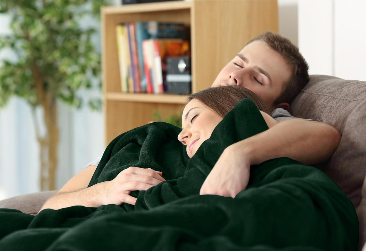Utopia Bedding Fleece Blanket - Luxury Forest Green Microfiber | Queen Size 90x90 Inch, Soft & Anti-Static