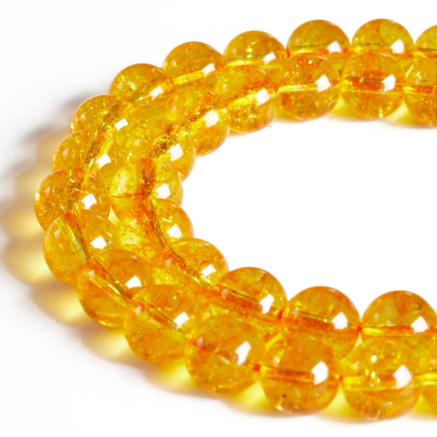 100pcs 10mm Citrine Beads Natural Gemstone Beads Round Loose Beads for Jewelry Making