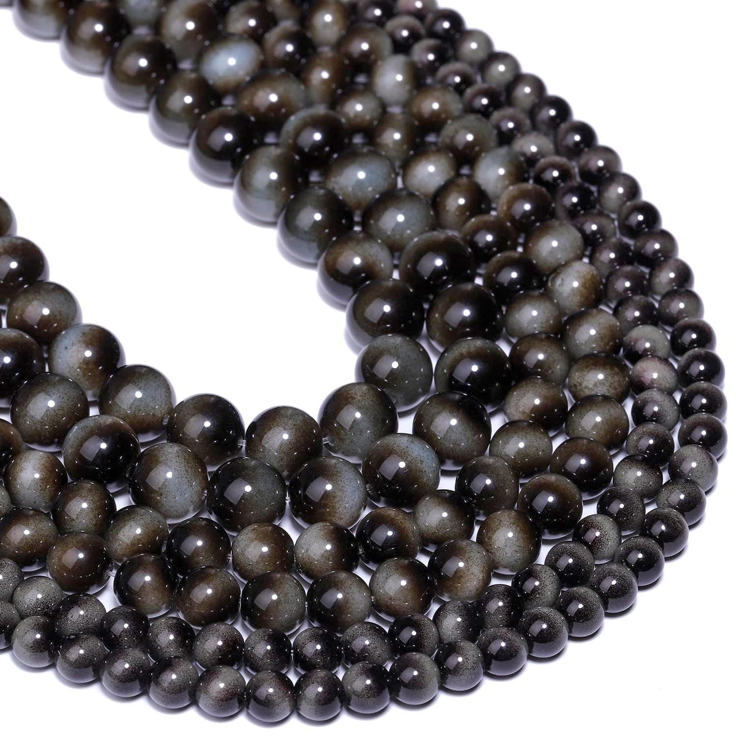 Song Xi 45PCS 8mm Grey Tiger Eye Gemstone Beads for Jewelry Making, Round Smooth Glass Beads for DIY Bracelet Necklace Earring Keychain, Arts and Crafts, for Christmas Wedding Birthday
