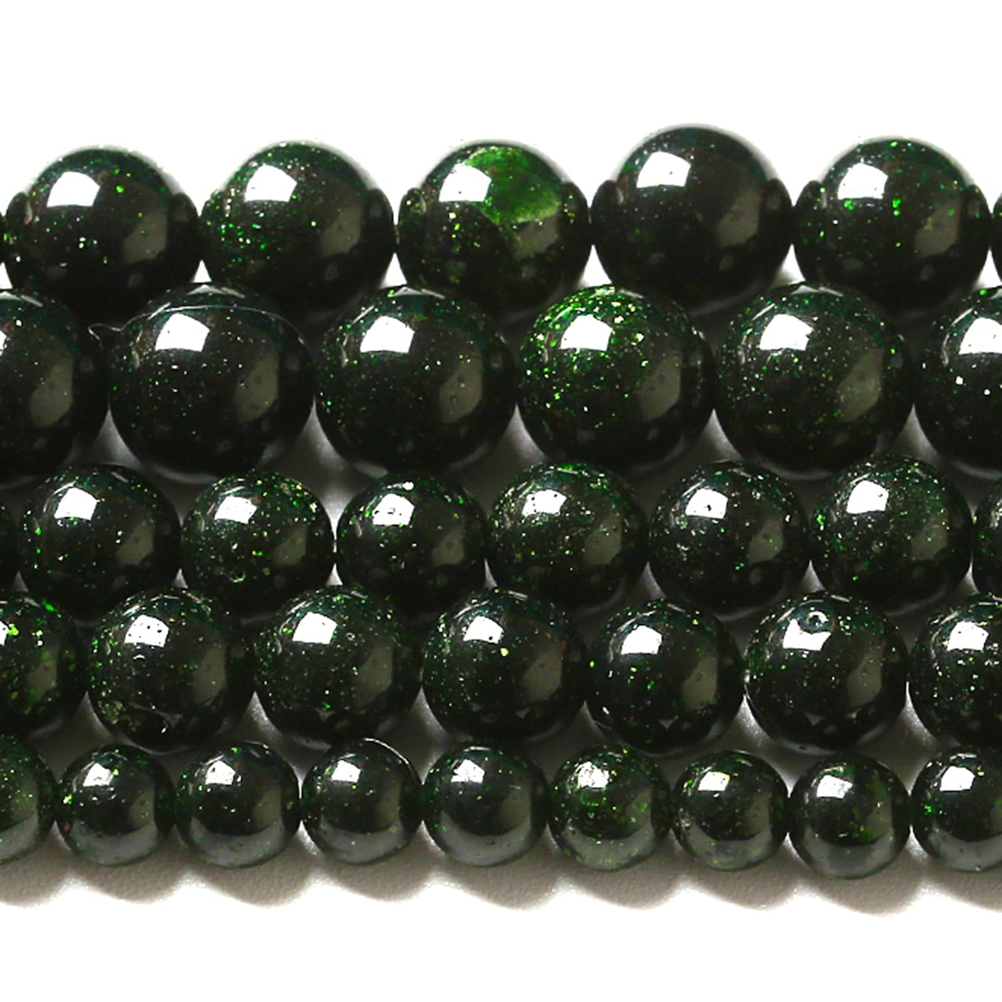 4MM 180pcs Natural Green Sandstone Energy Healing Beads Round Loose Beads for Jewelry Making Bracelet 2 Strands 32"