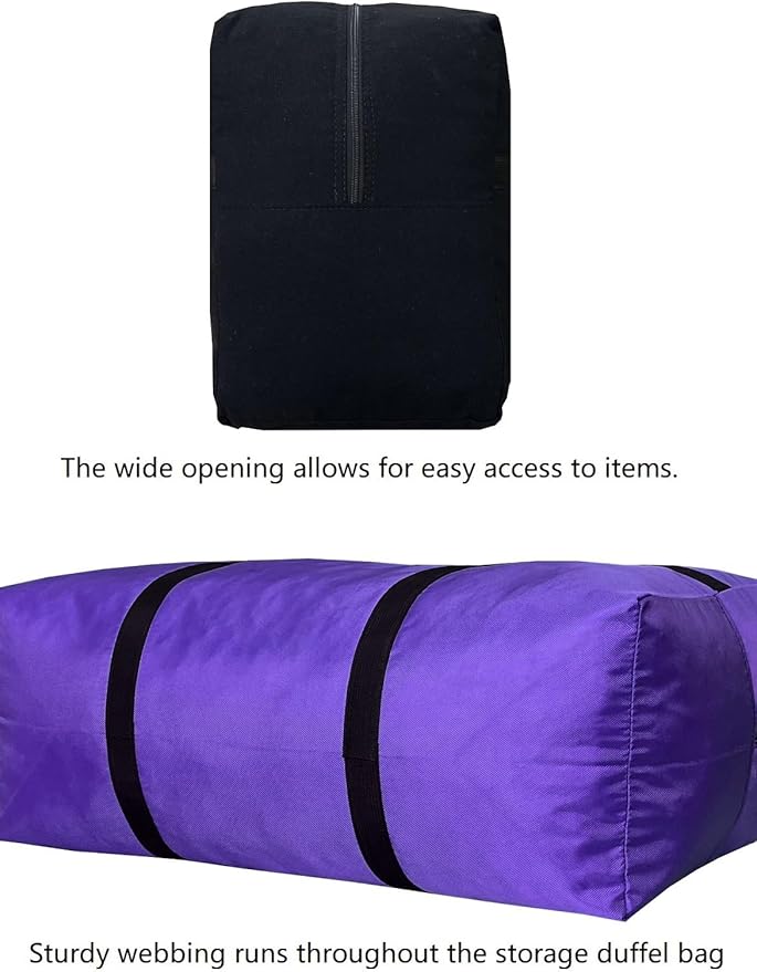 Extra Large Storage Duffle Bag for Travel, Big Foldable XL Duffle Bag for Traveling - Black