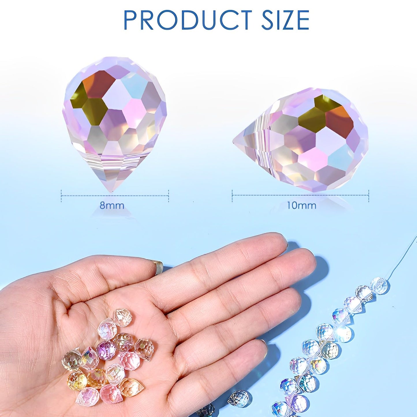 Crystal Beads, 50pcs Glass Beads, Assorted Crystal Beads for Jewelry Making, Shiny Teardrop Shape Jewelry Beads Glass Beads Bulk for DIY Craft Necklace Bracelet Earring(8x10mm, Brown)