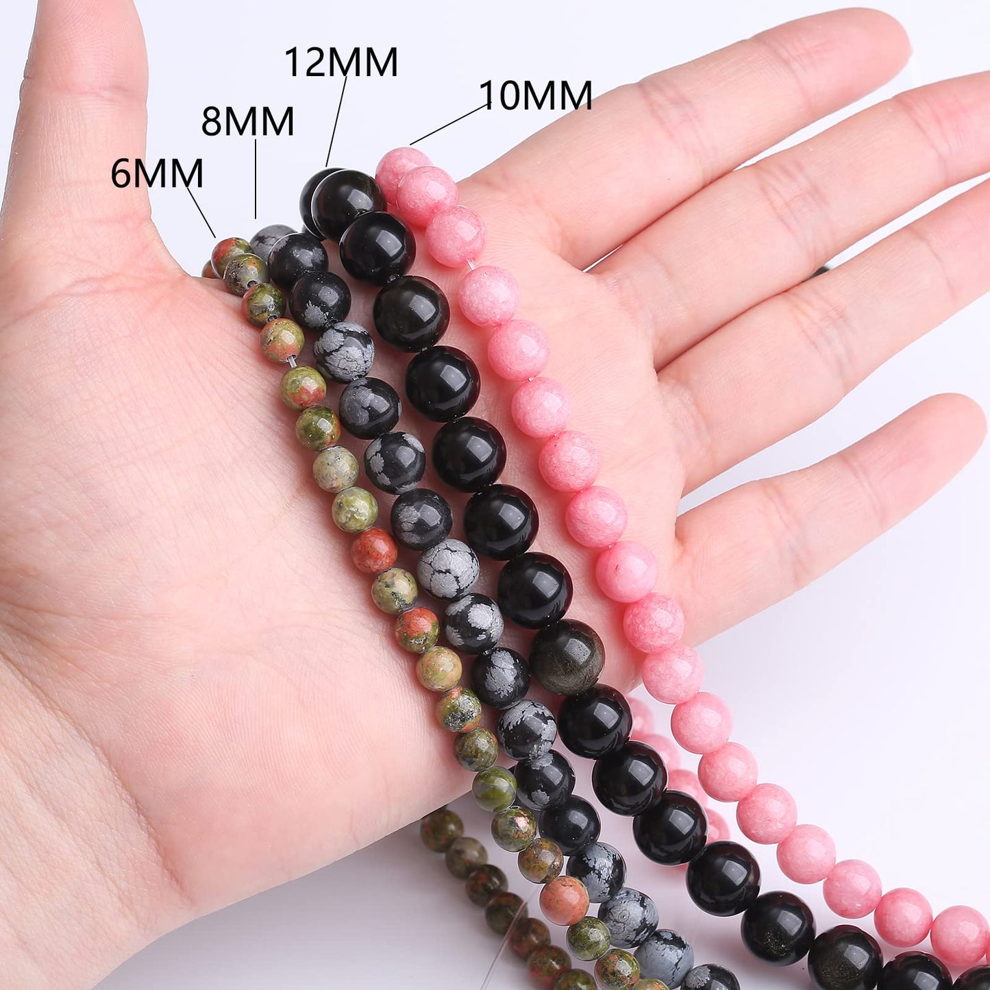 32PCS 12MM Natural Green Chalcedony Stone Beads Energy Healing Beads for DIY Jewelry Bracelet Necklace Making for Jewelry Making15Inch