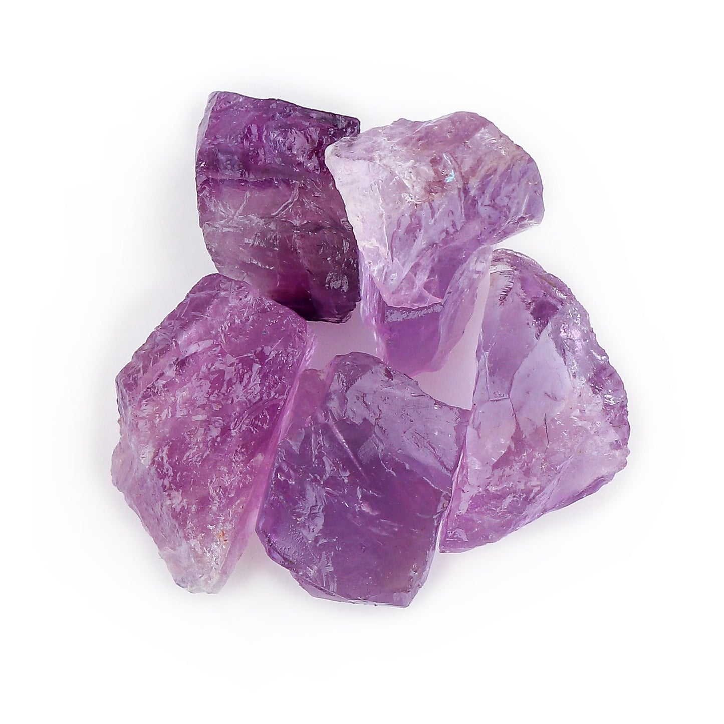 CRYSTALINES 5pcs Wholesale Natural Raw Amethyst Gemstone, Untreated Rough Stone, Bulk Assorted Loose Supplies, DIY Crafts-Jewelry Making, Healing Crystals, February Birthstone, Gem Collection