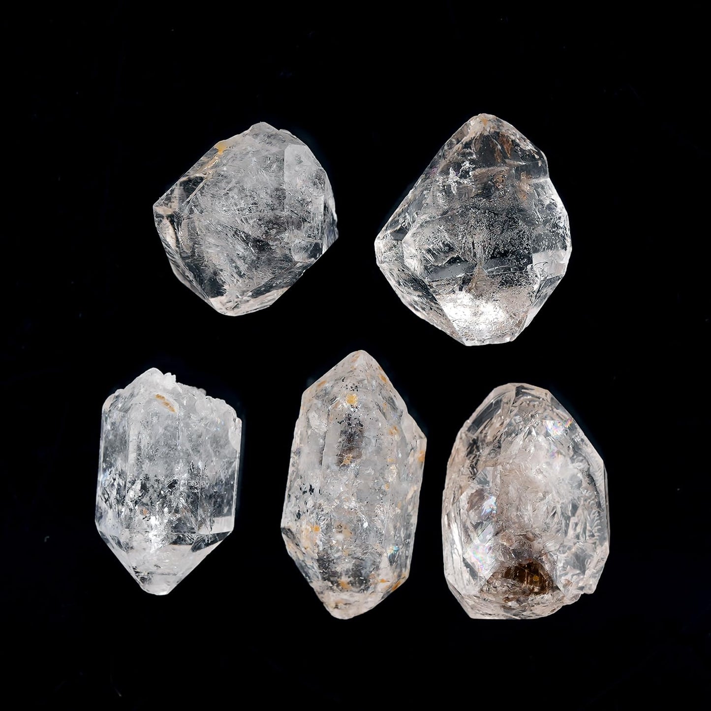 ColouredRocks (5 pcs. BLACK HERKIMER DIAMOND Crystals, Raw Stones, Rough Gemstones, Jewelry Making Supply, Cabbing, Polishing, Cutting, DIY, Crafts (80+ carats.) (15-20 mm.)