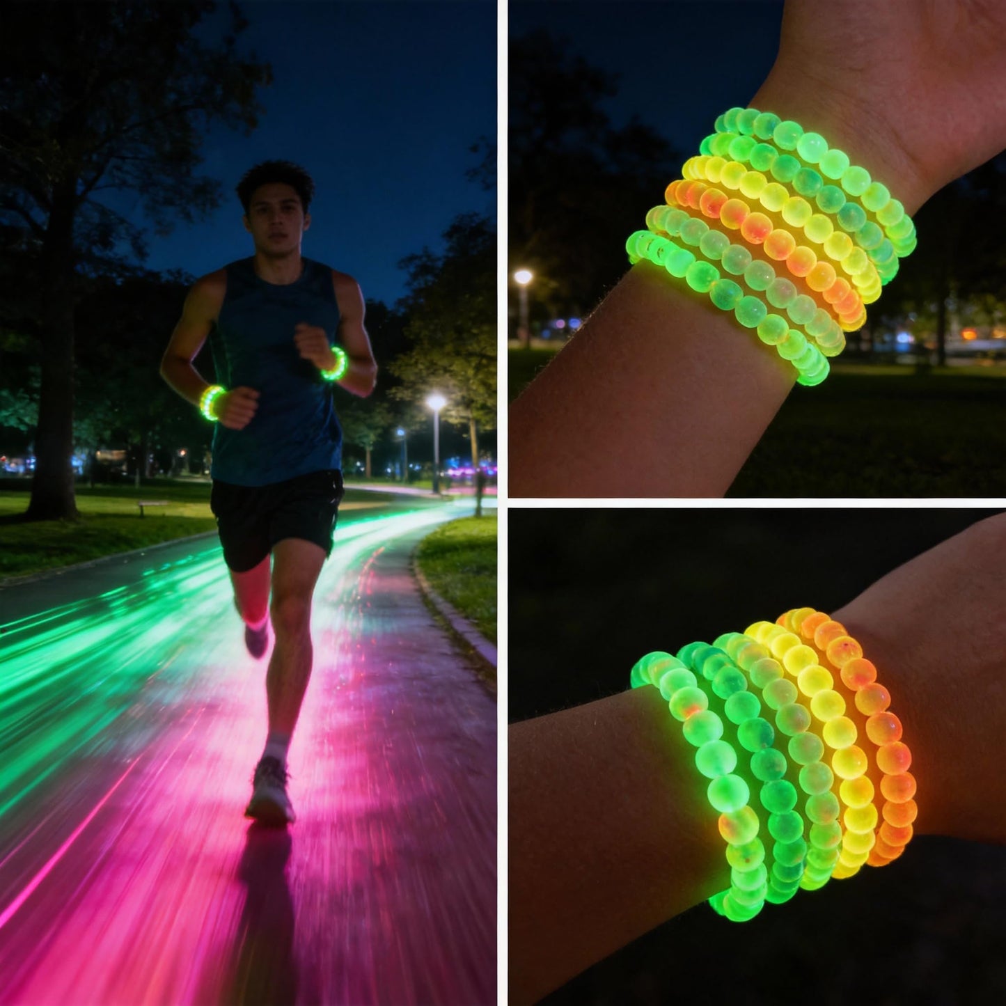 RACIOCK 700 Glow-in-The-Dark Glass Bead Jewelry Kit - Jewelry Making/DIY Crafts, Necklaces, Bracelets, Party Decoration Crystal Glass Beads, Gifts for Woman and Night Sports Enthusiasts
