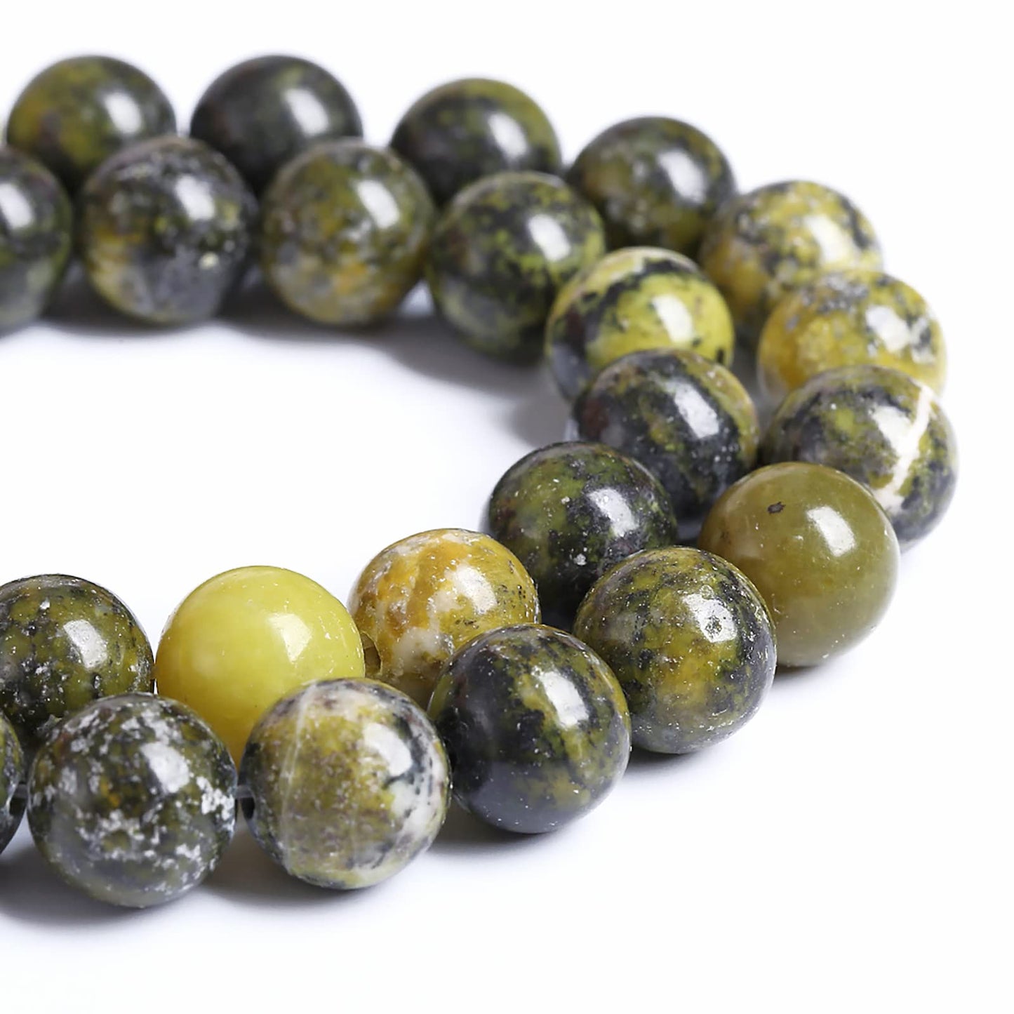 12MM 32PCS Natural Stone Yellow Turquoise Loose Beads for Jewelry Making DIY Bracelet