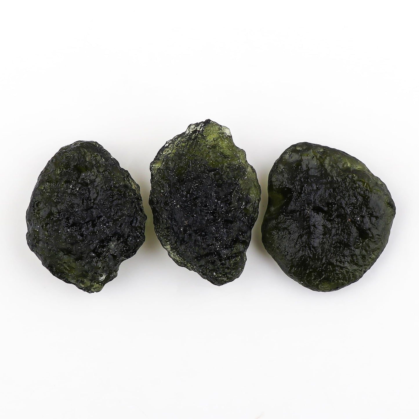 CRYSTALIS (3pcs) (20+gm) Raw Synthetic Moldavite, High Grade Loose Gemstone Wholesale Bulk Rough Jewelry Making Supply, Chakra Stones, Wire Wrapping, DIY, Gem Collection (20-30mm)