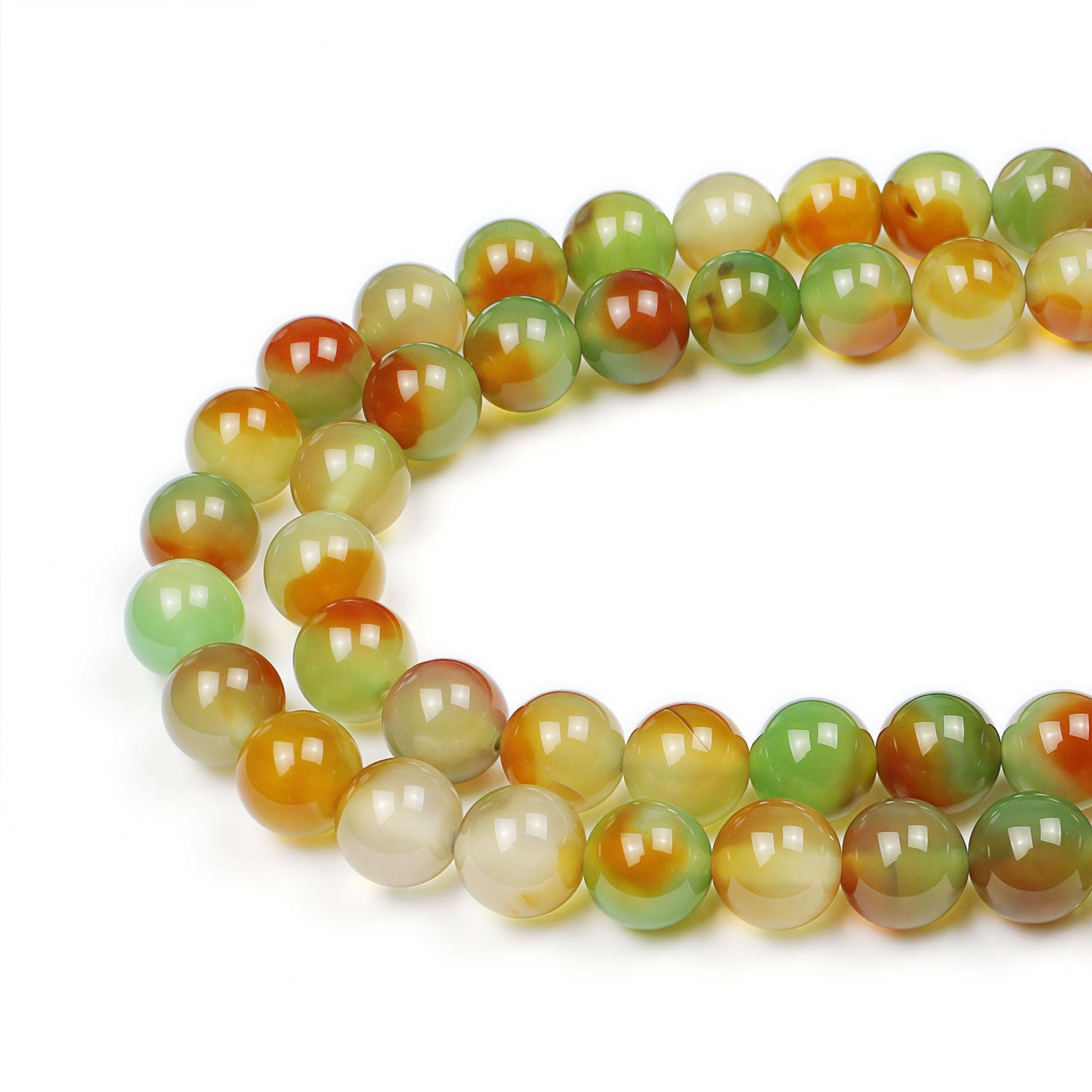 MJDCB Natural Peacock Agate Beads Red Green Agate Beads Round Stone Beads for DIY Necklace Bracelat Jewelry Making Strand 15" (8mm)