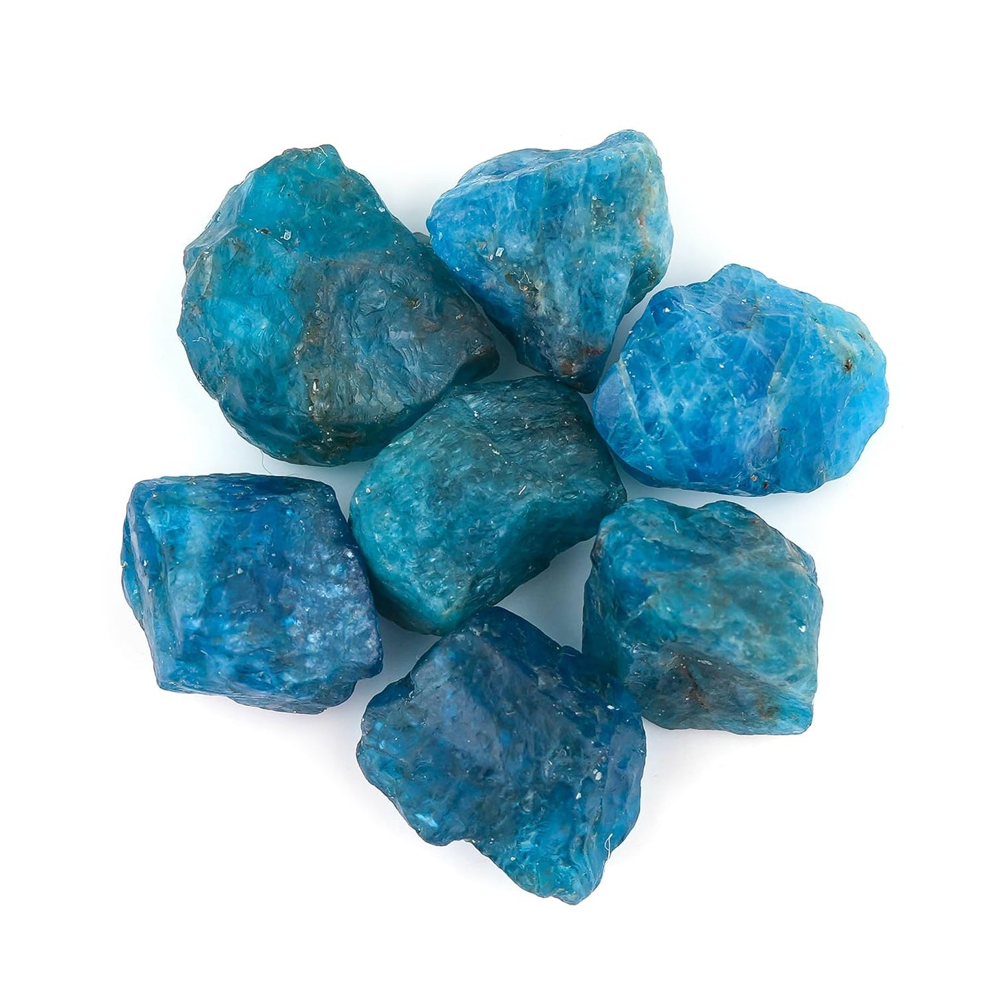 CRYSTALINES 5pcs Wholesale Natural Raw Neon Apatite Gemstone, Untreated Rough Stone, Assorted Bulk Loose Supplies, DIY Jewelry Making, Wicca & Reiki Healing Crystals, Birthstone, Gem Collection