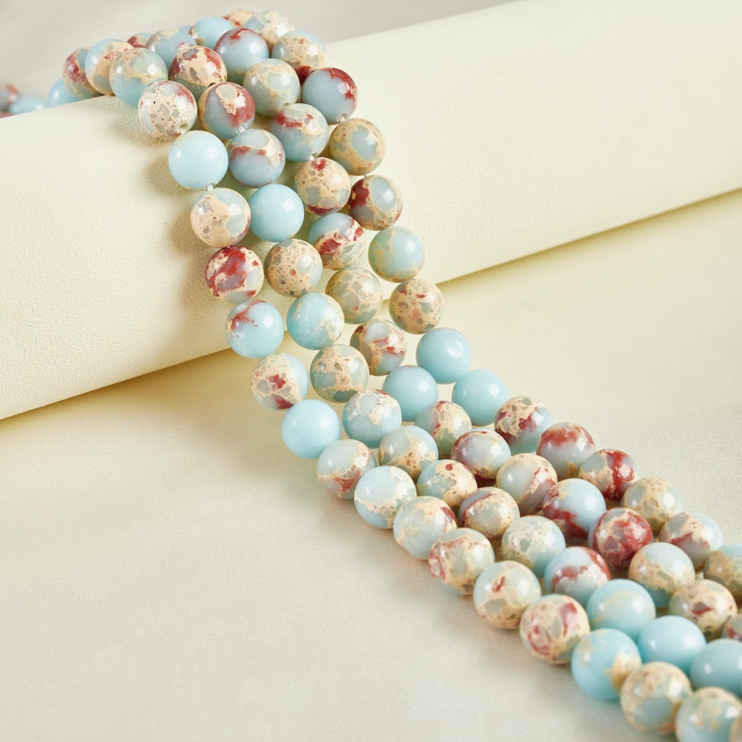 100pcs 10mm Snakeskin Imperial Beads Natural Gemstone Beads Round Loose Beads for Jewelry Making