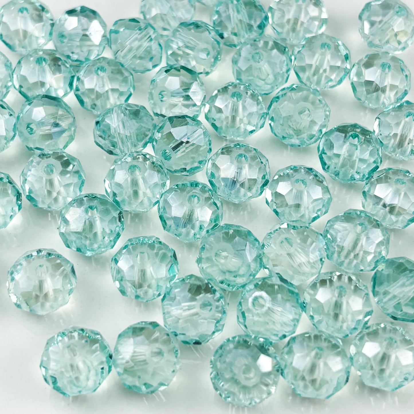 YHYPOCI 200pcs 6mm Crystal Glass Beads for Crafts Faceted Rondelle Glass Beads for Jewelry Making Crystal Spacer Beads for Necklaces Bracelets Earrings DIY Craft(Mint Green AB)
