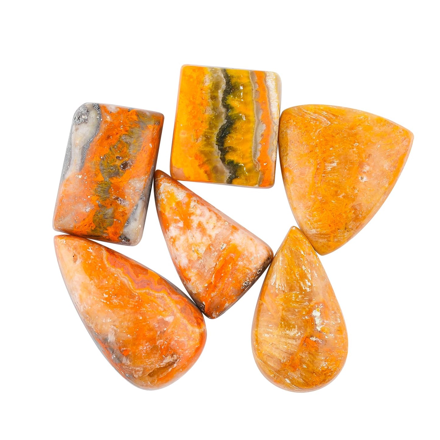ColouredRocks 6pcs, 12-16mm, BUMBLE BEE, Mix Shape, Natural Cabochon Crystals, Loose Gemstone, Wholesale Polished Supply, Jewelry Making, DIY Craft, Gem Collection