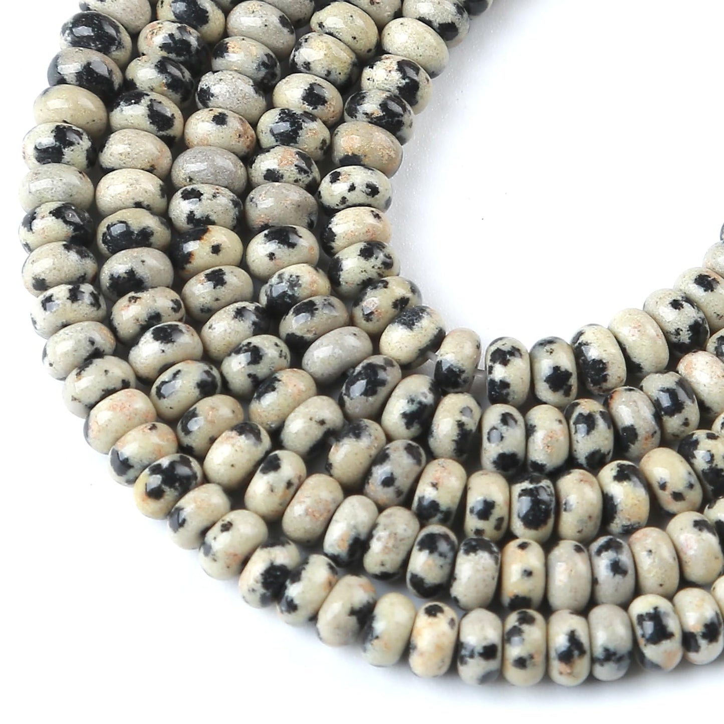 2x4MM 150PCS Dalmation Jasper Tube Rondelle Abacus Disk Spacer Loose Beads for Jewelry Making