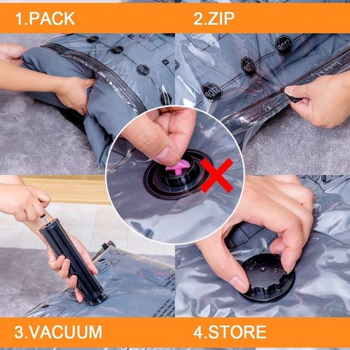 GONGSHI Vacuum Seal Bags - Jumbo Space Saver for Clothing & Home Storage with Electric Pump | 10 Pack