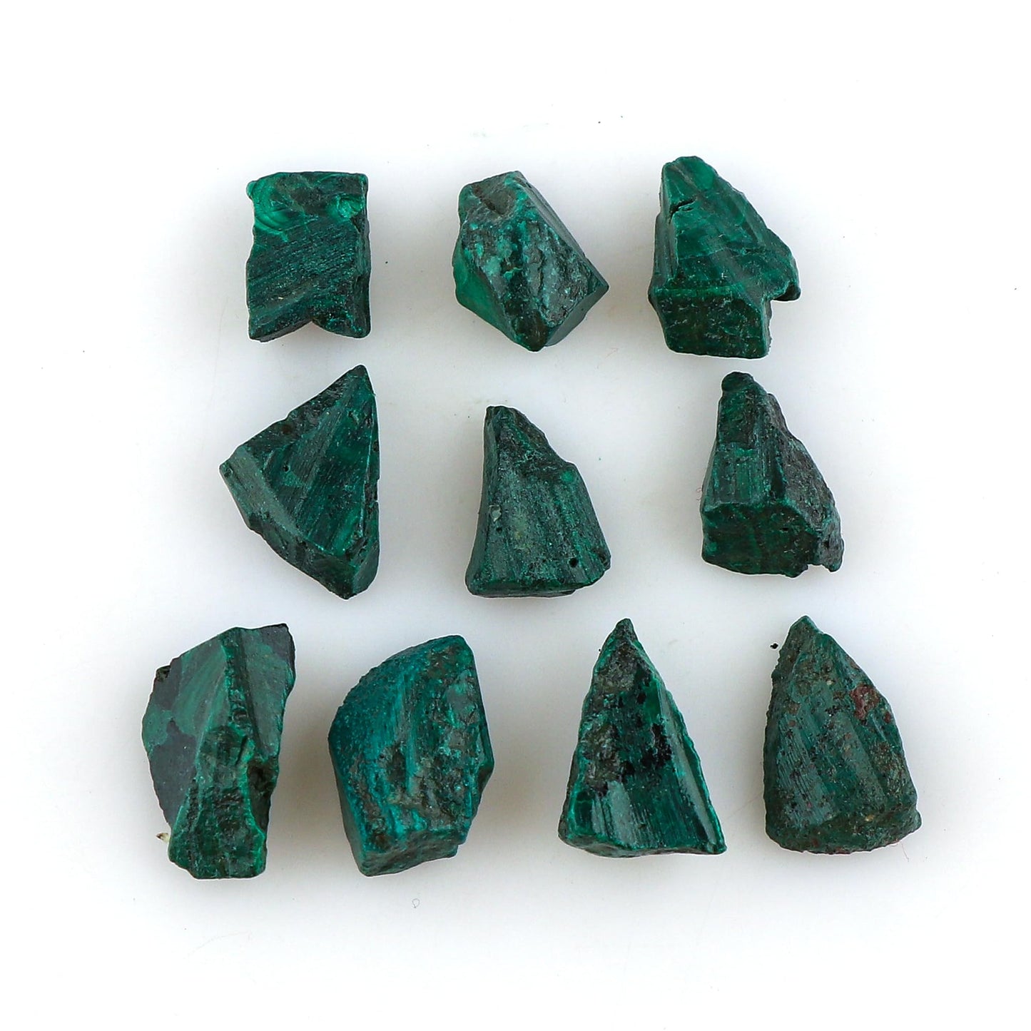 CRYSTALINES (10pcs AAA Grade Natural Raw Malachite Gemstones, Wholesale Rough Stones, DIY Craft-Jewelry Making, Bulk Loose Supplies, Healing Crystals, Gem Collection, GiftGiving