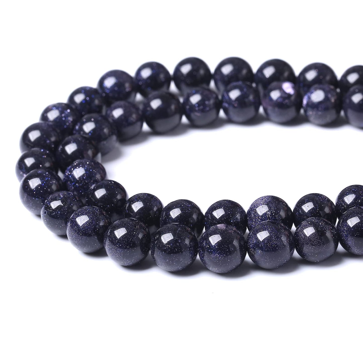 60PCS 6MM Natural Blue Sand Stone Beads Energy Healing Beads for DIY Jewelry Bracelet Necklace Making for Jewelry Making15Inch