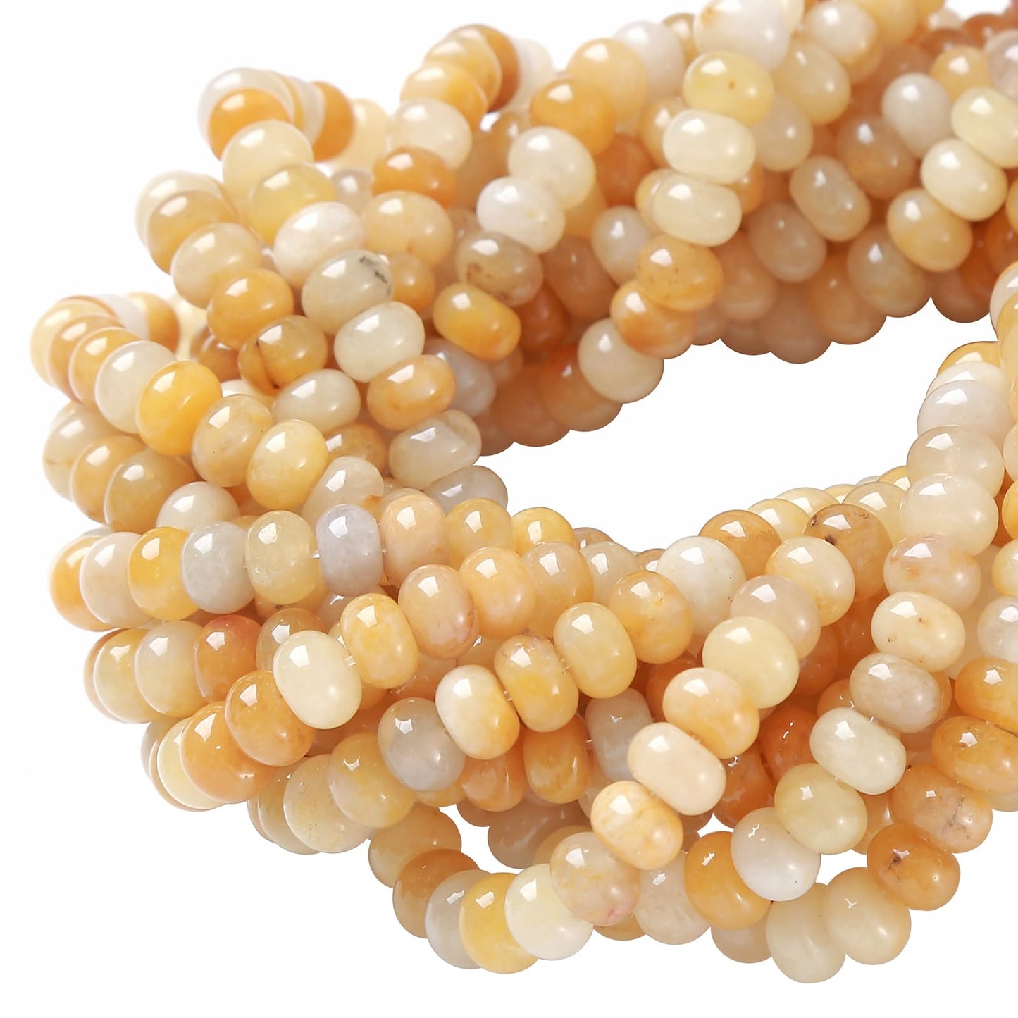 5x8MM 72PCS Yellow Jade Tube Rondelle Abacus Disk Spacer Loose Beads for Jewelry Making