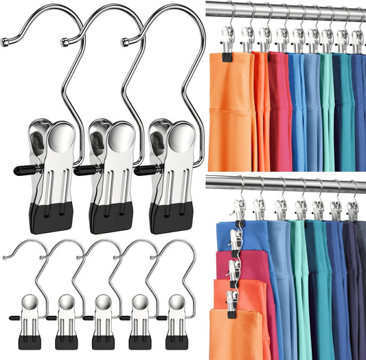 Skiennix 30 Pack Pants Hangers - Space-Saving Clip Organizers for Leggings, Jeans, and Skirts