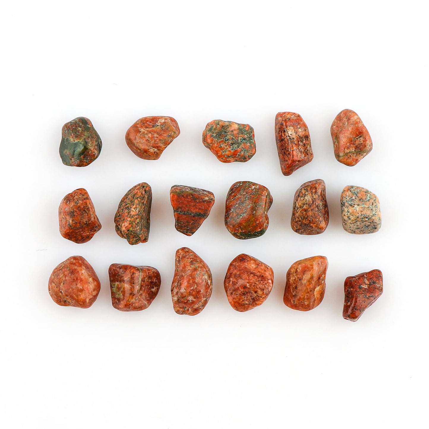 CRYSTALIS 100cts Natural Unakite Polished Raw Crystals, Loose Gemstone Wholesale Bulk Rough Jewelry Making Supply, Chakra And Healing Raw Stones, Wire Wrapping, DIY, Tumbling, Gem Collection