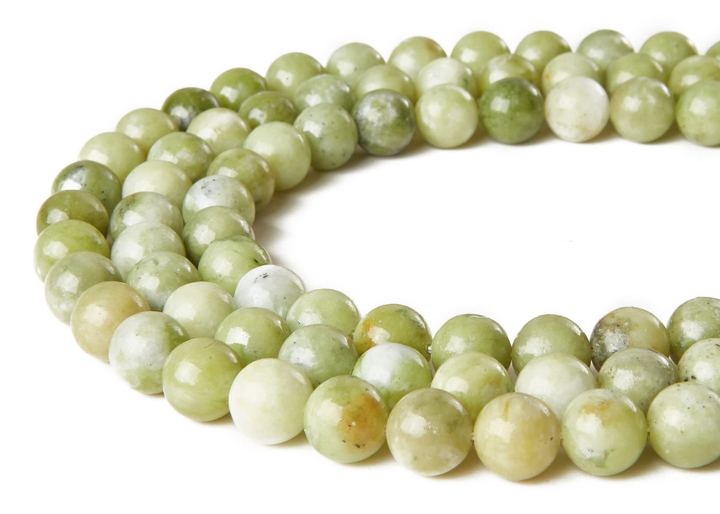100pcs 10mm Chinese Jade Beads Natural Gemstone Beads Round Loose Beads for Jewelry Making