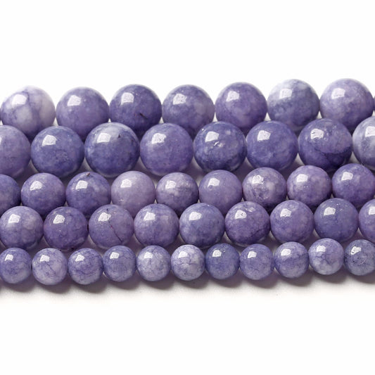 4MM 86PCS Lavender Purple Chalcedony Stone Loose Beads for Jewelry Making DIY Bracelet Necklace