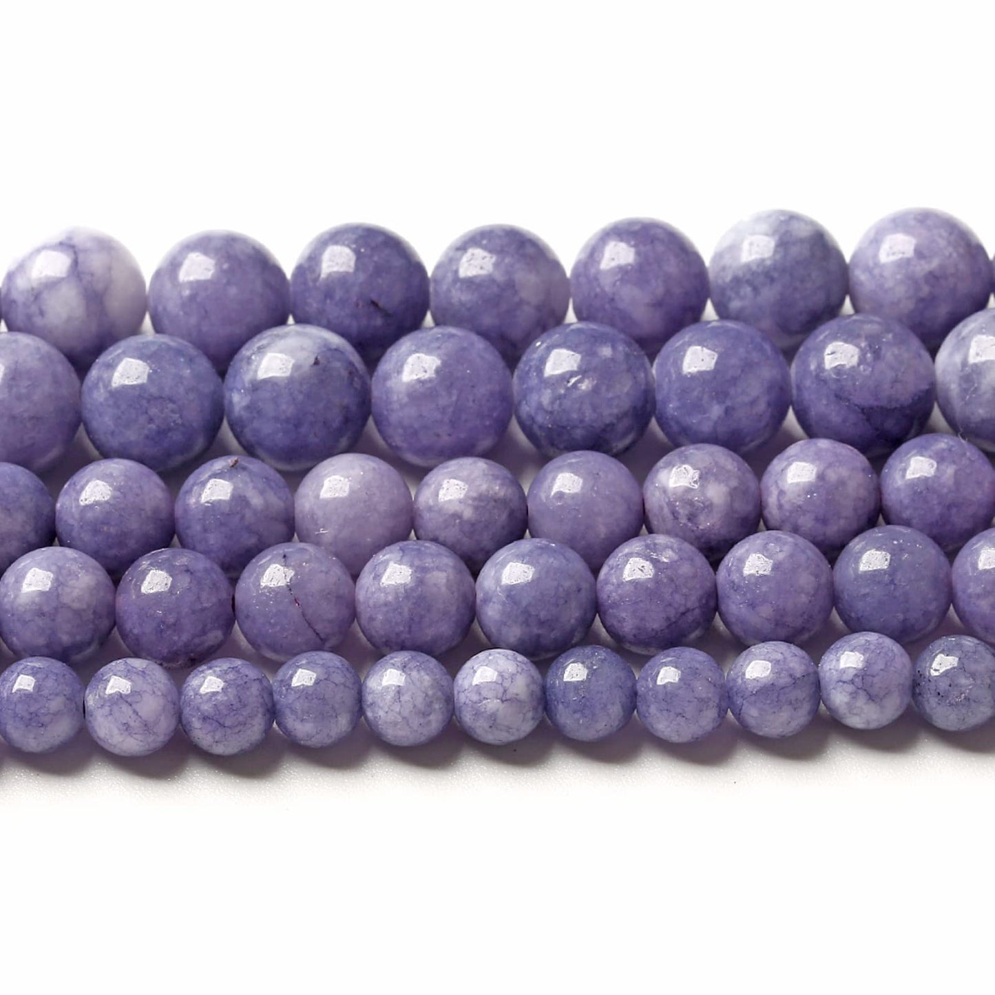 75PCS 10MM Lavender Purple Chalcedony Stone Loose Beads for Jewelry Making DIY Bracelet Necklace