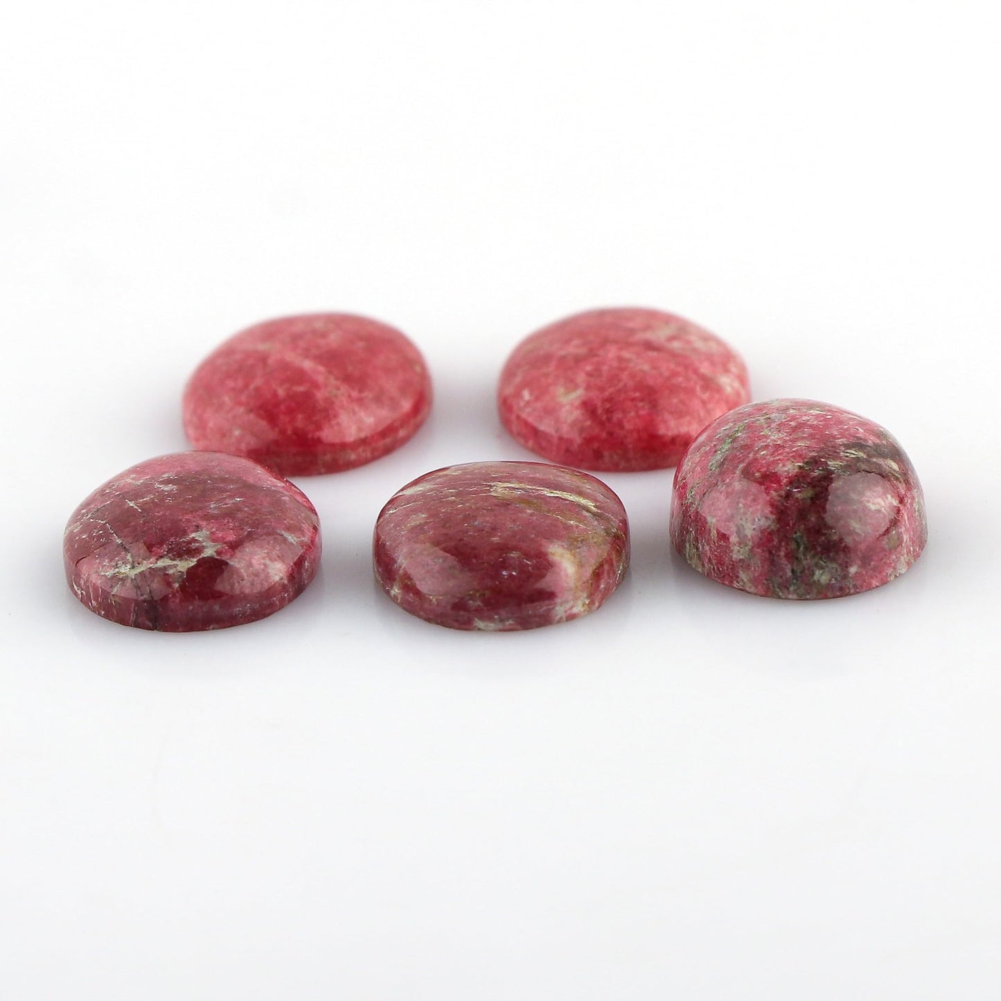 CRYSTALINES Natural Thulite Gemstone, Bulk Loose Cabochon for Jewelry Making, Wicca & Reiki Healing Crystals, Wholesale Polished Stone Supplies, Wire Wrapping, Decoration, Gem Collector