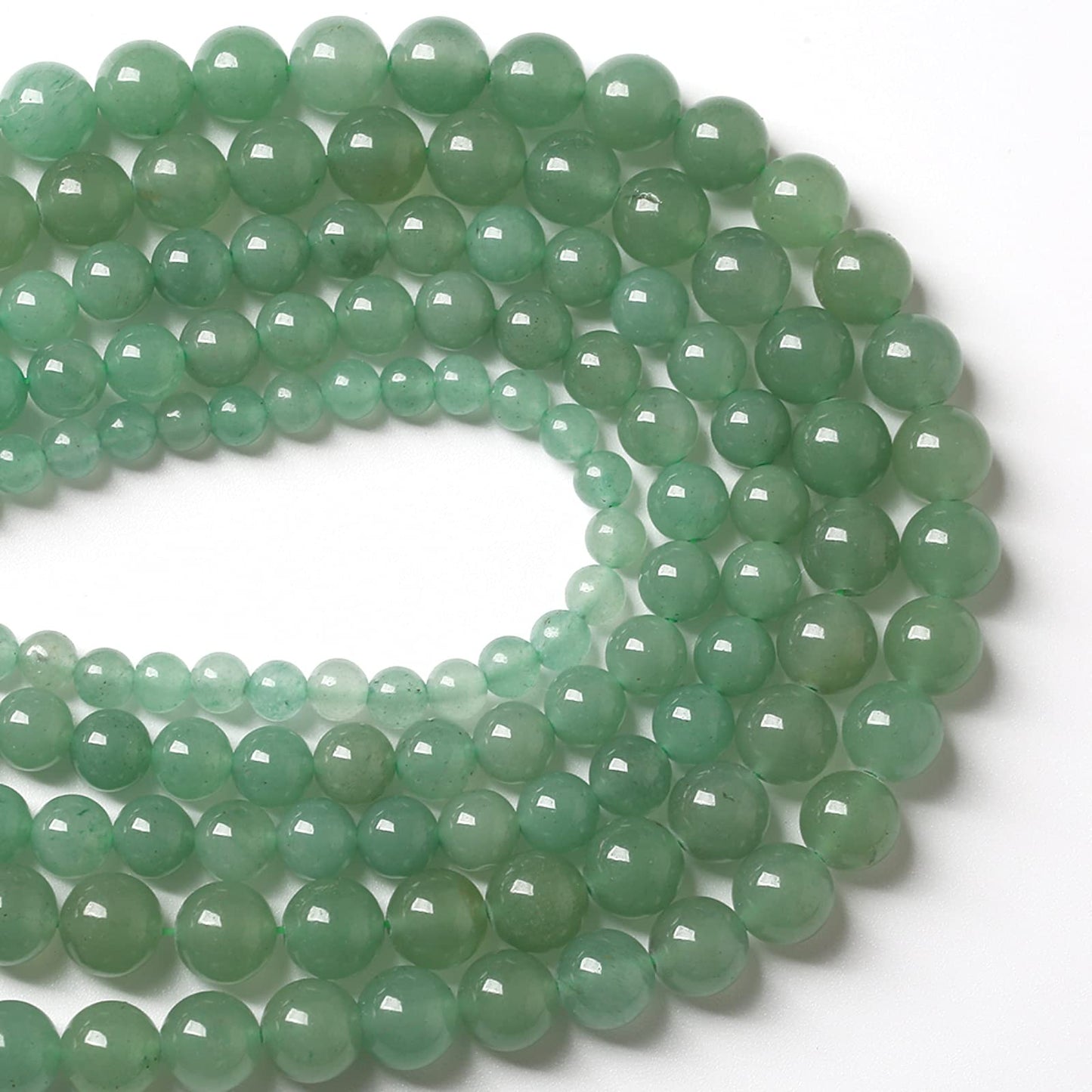 75PCS 10MM Natural Stone Green Aventurine Gemstone Loose Beads for Jewelry Making DIY Bracelet