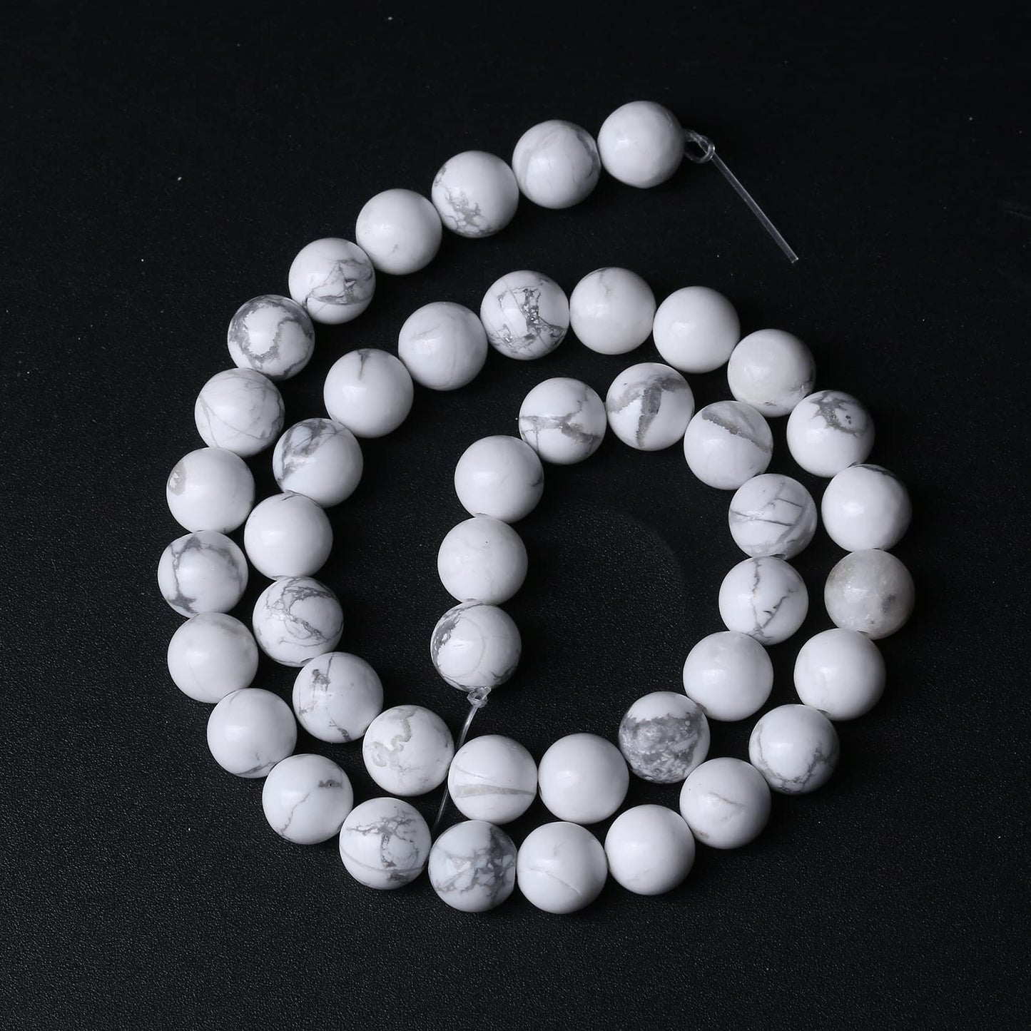 6MM 60PCS Natural Stone White Howlite Turquoise Crystal Beads for Jewelry Making DIY Bracelet