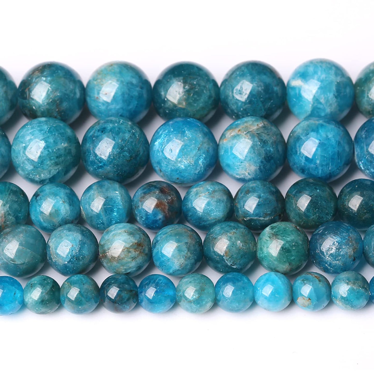 10MM 38PCS Natural Stone Blue Apatite A Grade Loose Beads for Jewelry Making DIY Bracelet