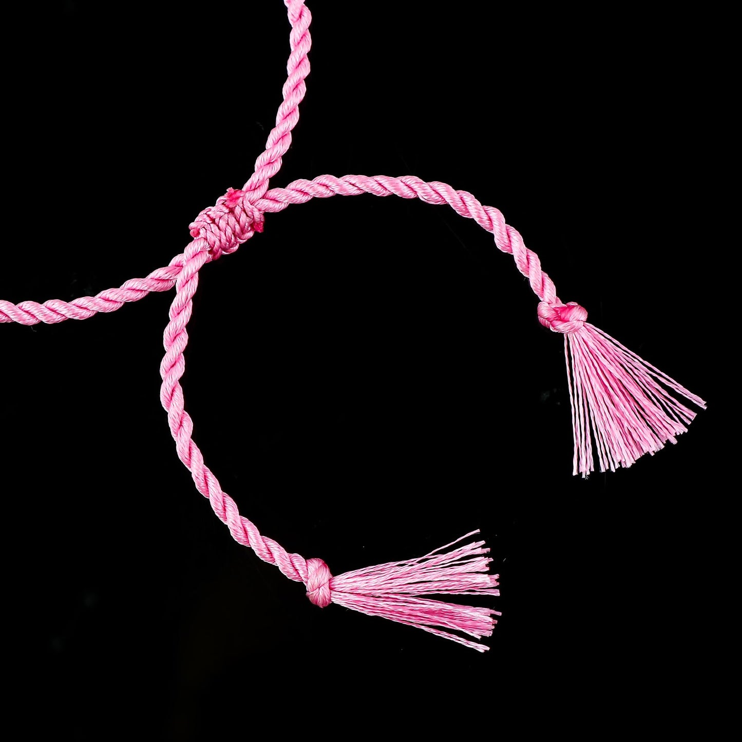 GEMSYMPHONY Rose Quartz Gemstone Chips Rope Bracelet – Adjustable Handmade Crystal Chip Bead Bracelet for Women & Men, Natural Stone Healing Jewelry, Boho Style, Unisex Spiritual Gift (Rose Quartz)